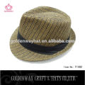 Paja de papel de los hombres baratos Fedora Gorras